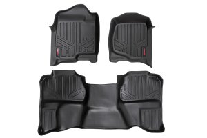 GMC Sierra 1500 Floor Mats - Front + Rear - Rough Country - Floor Armor: Heavy Duty - '07-'13
